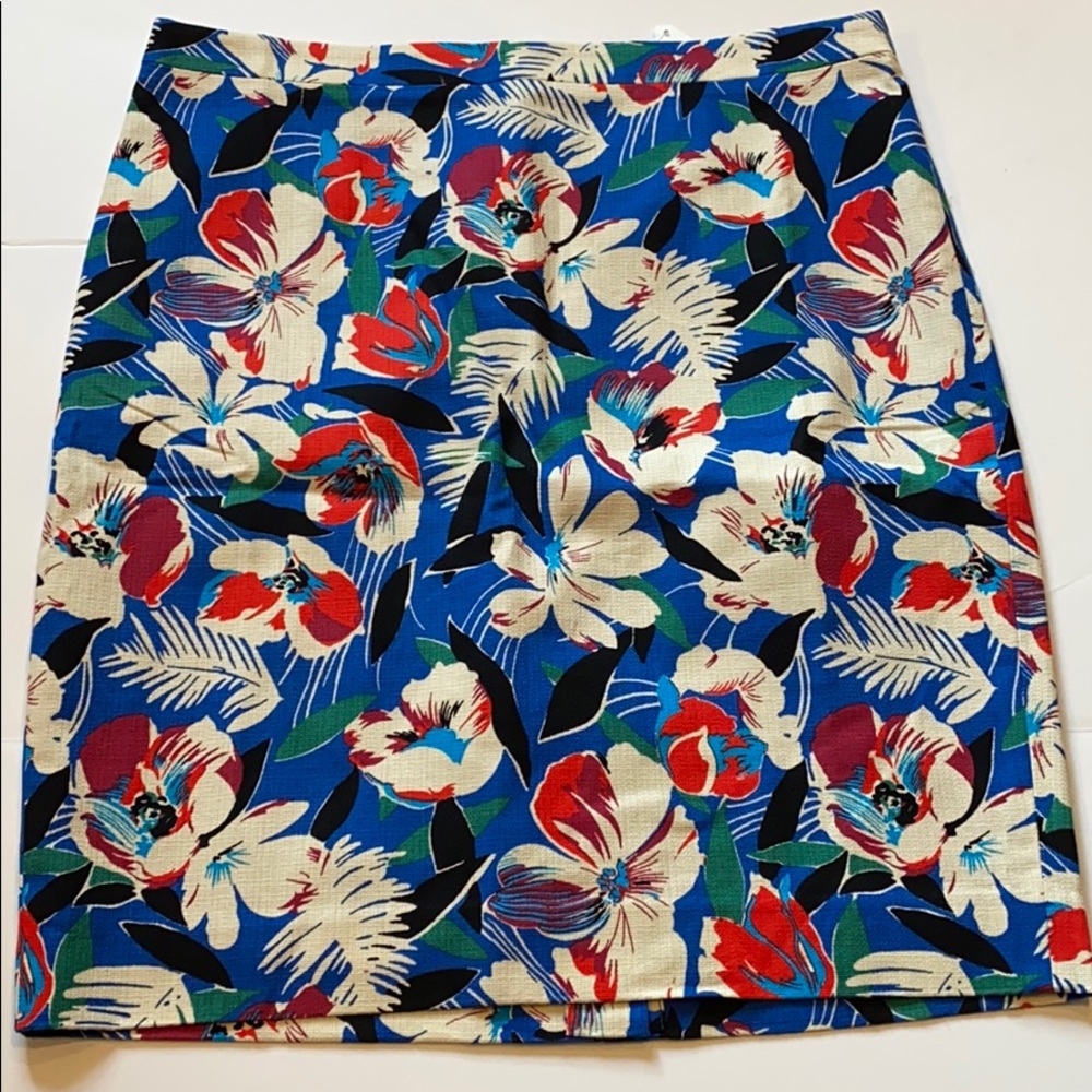 J Crew SZ 14 Short Floral A-Line Skirt Lined New
